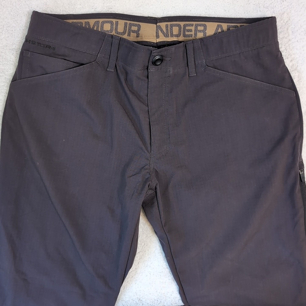 Under Armour Pants UA Storm 1 Tactical Rip Stop Zip Cargo Men 36"x28" Dark Brown